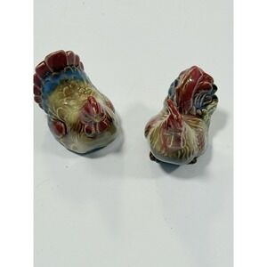 Vintage Chicken and Rooster Salt and Pepper Shakers Ceramic Country Farmhouse
